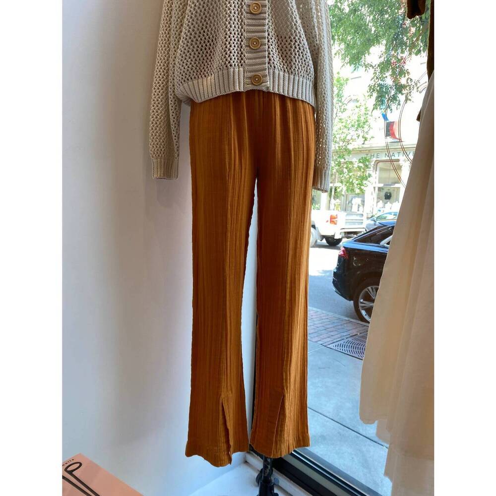 NEW ANAAK imane flare slit pants in tumeric